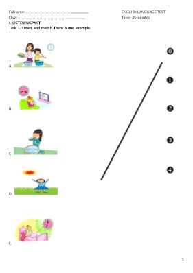 Đề thi môn Tiếng anh lớp 5